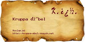 Kruppa Ábel névjegykártya